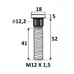 Presuojama smeigė M12x1,5x52mm Ø12,2