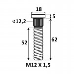 Presuojama smeigė M12x1,5x62mm Ø12,2