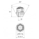 Rato veržlė FORD  M12x1,5 19"  OEM