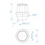FORD OEM veržlė M14x1,5 21"