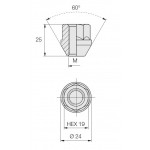 Rato veržlė M12x1,5 ALU 19"