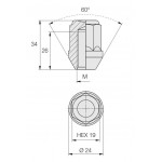 Rato veržlė M12x1,5 19" 