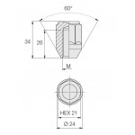 Rato veržlė 1/2" - 20 UNF 21"